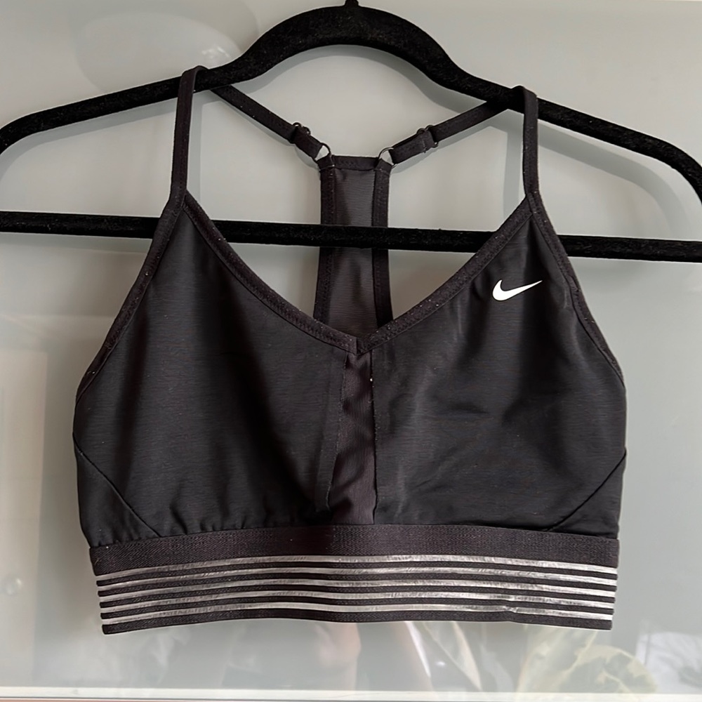 Nike Mesh Detail Sports Bra in Black